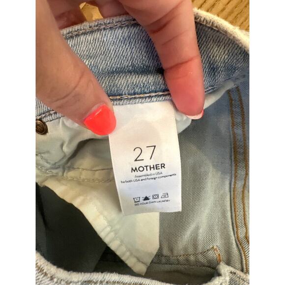 Mother The Stunning Zip Ankle Step Fray Jeans Womens Size 27 distressed denim - Picture 4 of 6
